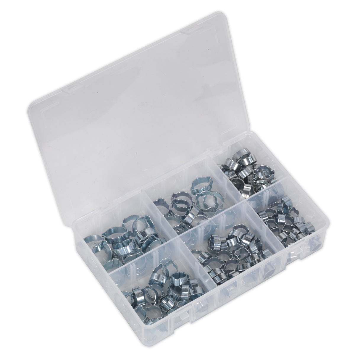 Sealey AB044DE O-Clip Double Ear Assortment 140pc Zinc Plated