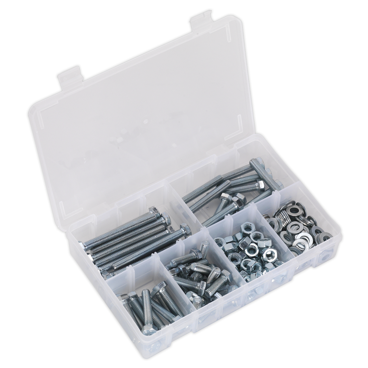 Sealey AB051SNW Setscrew, Nut & Washer Assortment 220pc High Tensile M8 Metric