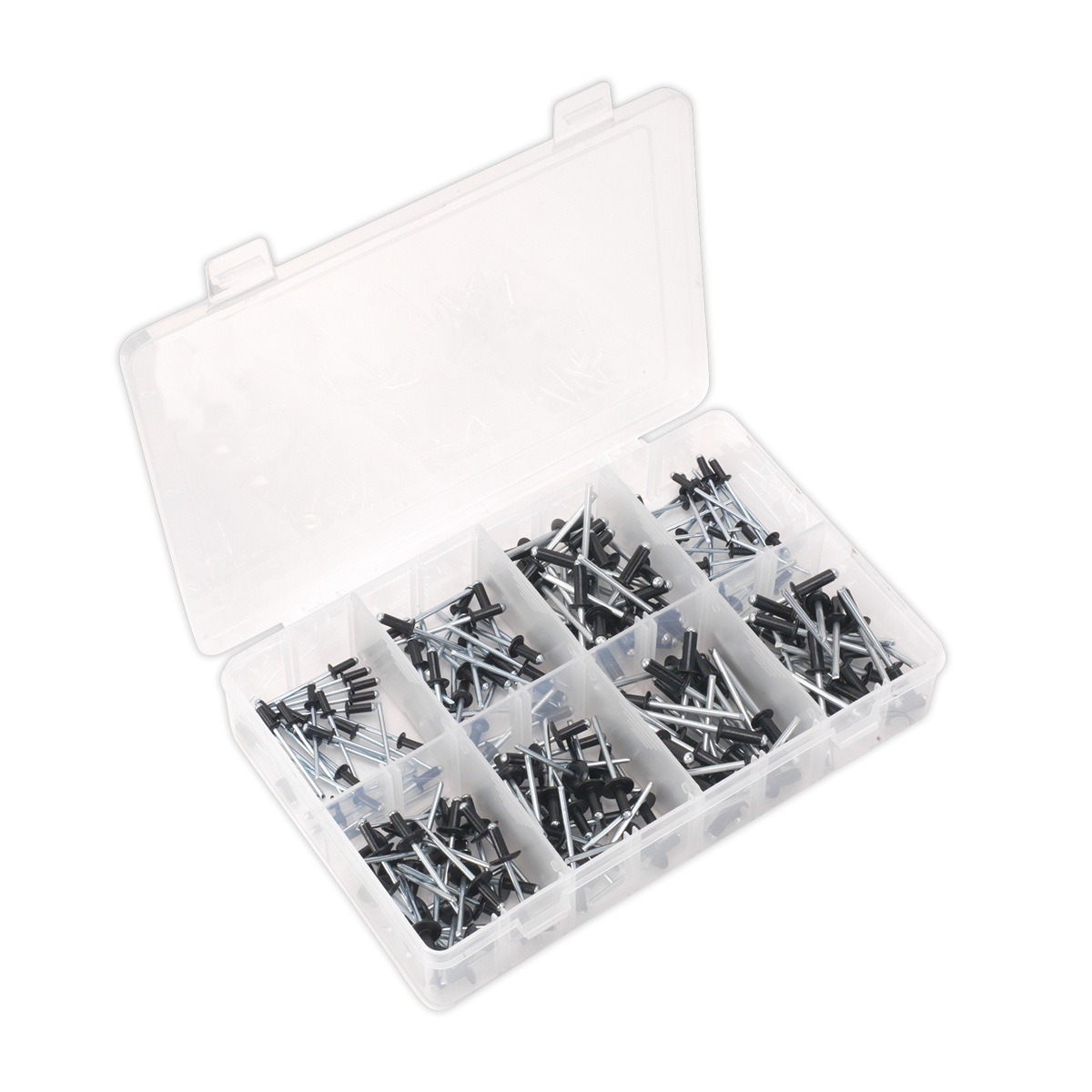 Sealey AB074BR Rivet Assortment 200pc Black Anodised