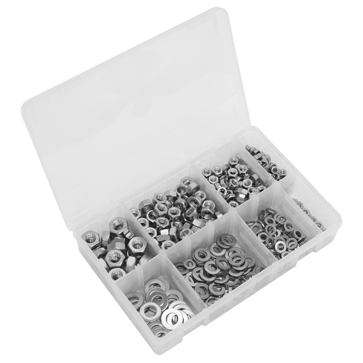 Sealey Stainless Steel Nut and Washer Assortment 500pc M5-M10