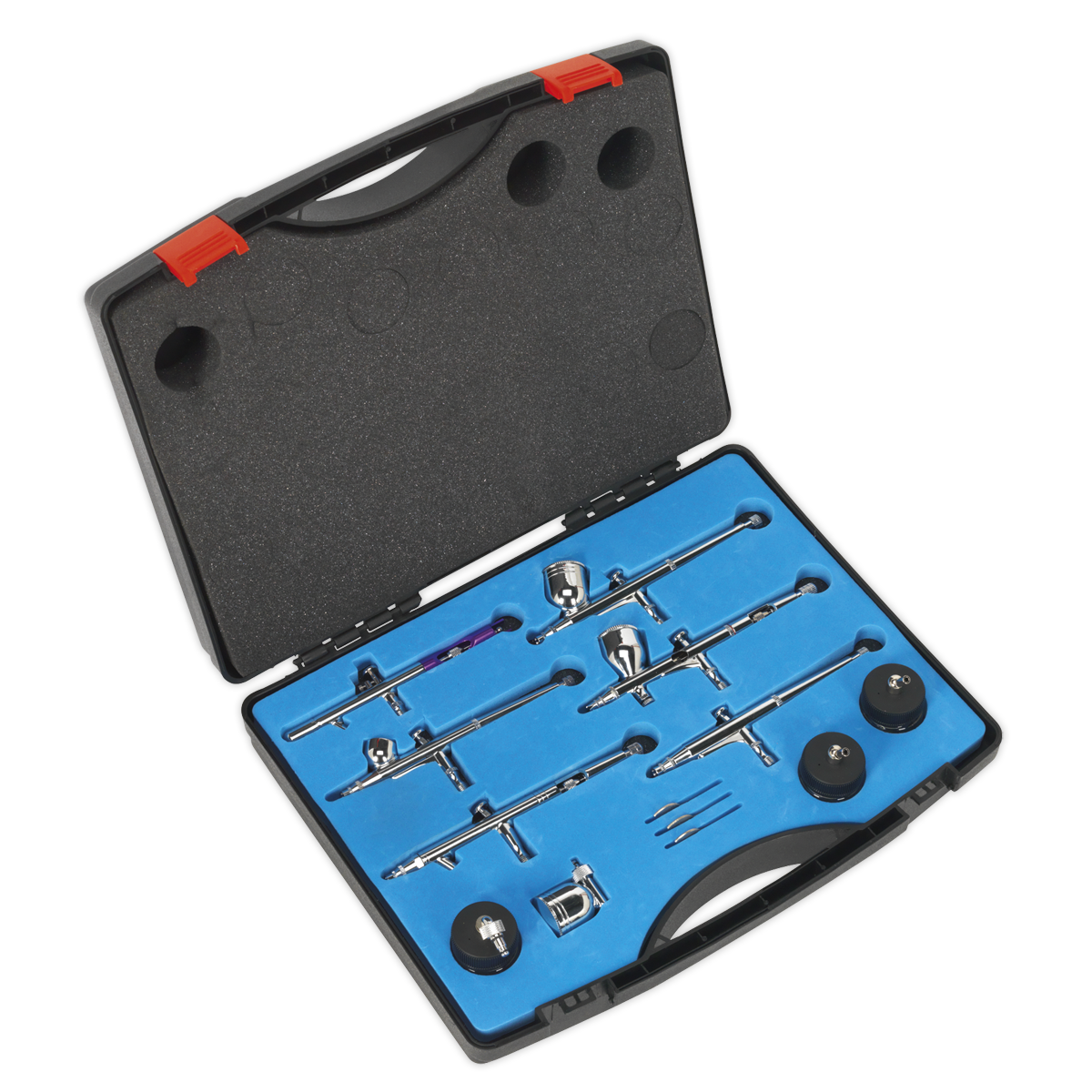 Sealey AB936 Mini Air Brush Kit 10pc Gravity & Suction Feed