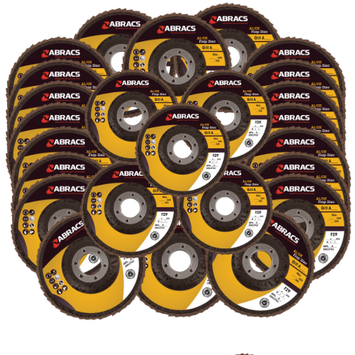 Abracs Flap Discs, 115mm x 40g AL/OX - Pack of 25, ABFA115B040