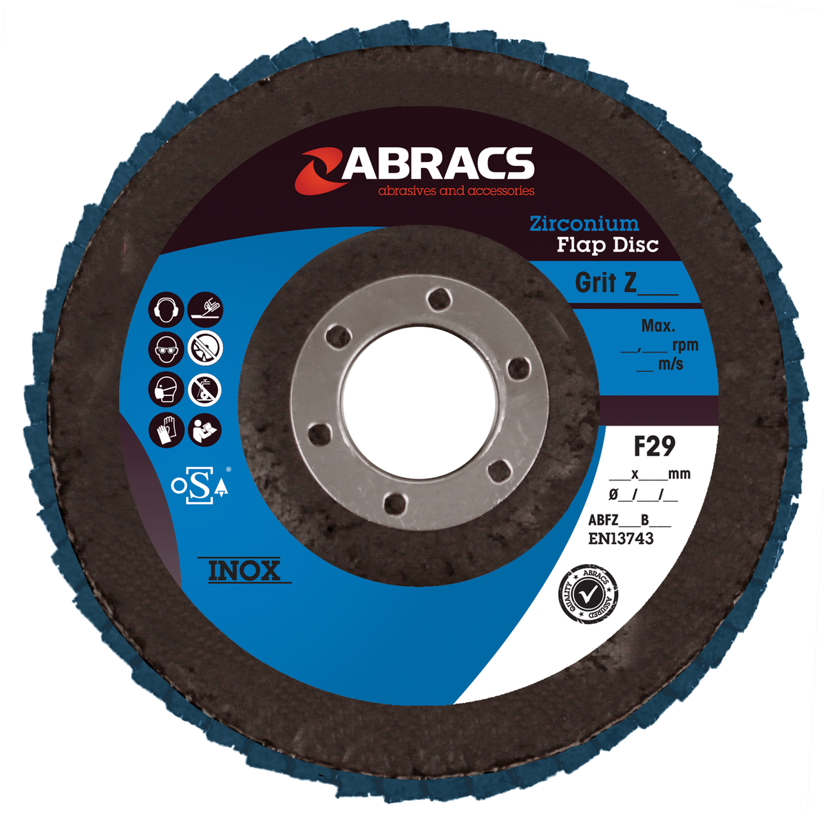 Abracs Flap Discs, 180mm x 120g, ABFZ180B120