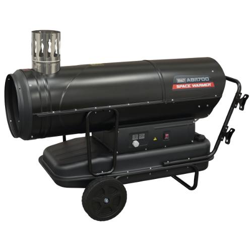 Sealey ABI1700 Space Warmer Indirect Kerosene/Diesel Heater with Wheels 170,000Btu/hr