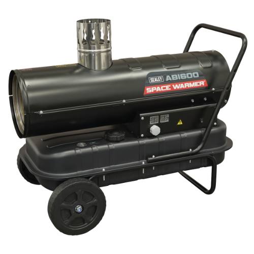 Sealey ABI600 Space Warmer Indirect Kerosene/Diesel Heater with Wheels 68,000Btu/hr