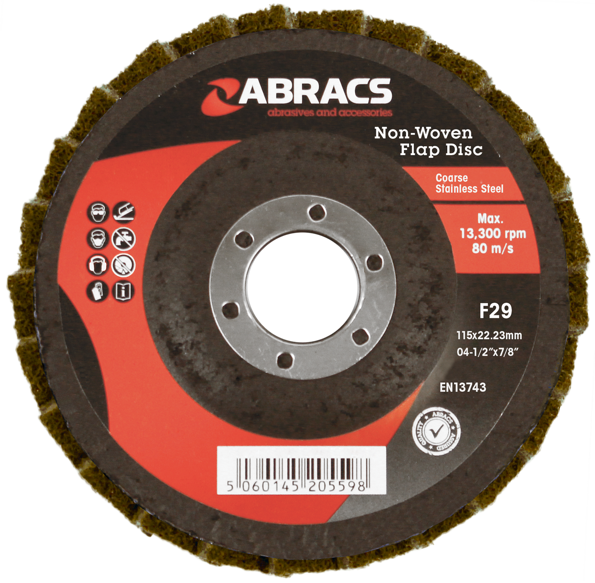 Abracs Polirico Discs, 115mm Brown - Coarse - Pack of 10,ABPOBROWN