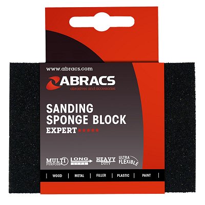 Abracs Sponge Sanding Block 100mm x 70mm x 25mm - 60g - Pack of 1, ABSS060