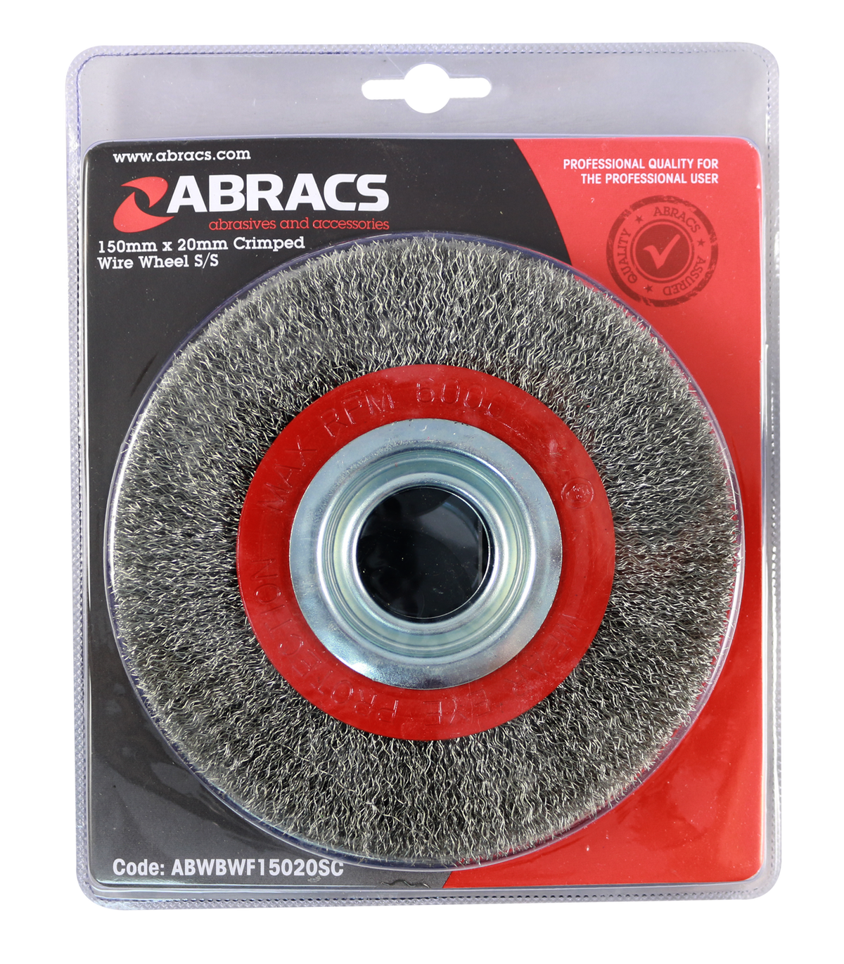 Abracs Wire Wheel Crimp S/S, 150mm x 20mm, ABWBWF15020SC