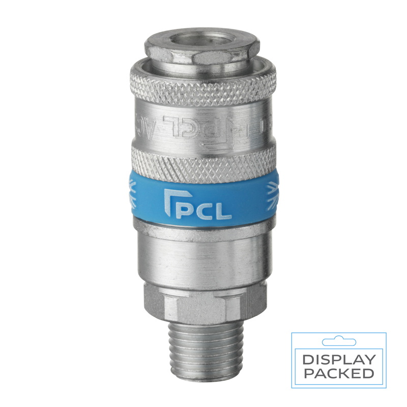 PCL AC21CM05 Airflow Coupling Male Thread R 1/4 (Display Packed)