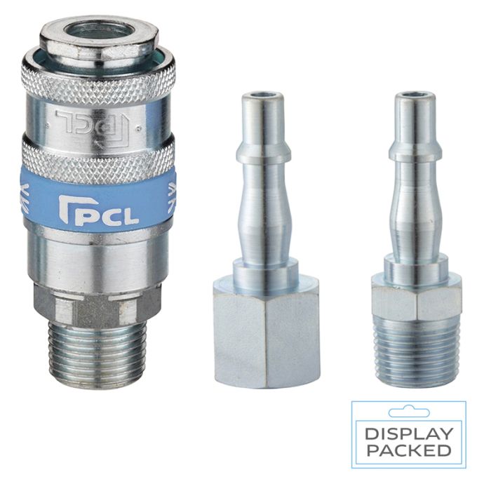 PCL AC21CM05K Airflow Coupling & Adaptor Kit, Coupling Male Thread R 1/4