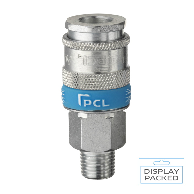 PCL AC71CM/S XF-Euro Coupling Male Thread R 1/4 (Display Packed)