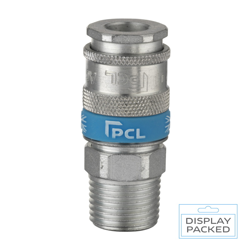 PCL AC71JM/S XF-Euro Coupling Male Thread R 1/2 (Display Packed)