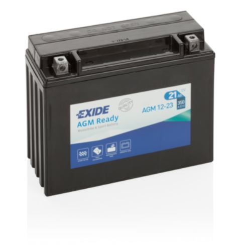 EXIDE - AGM12-23 - Factory Sealed Motorcycle Battery -12V 21Ah