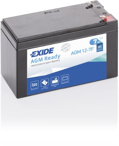 EXIDE - AGM12-7F - Factory Sealed Motorcycle Battery -12V 7Ah