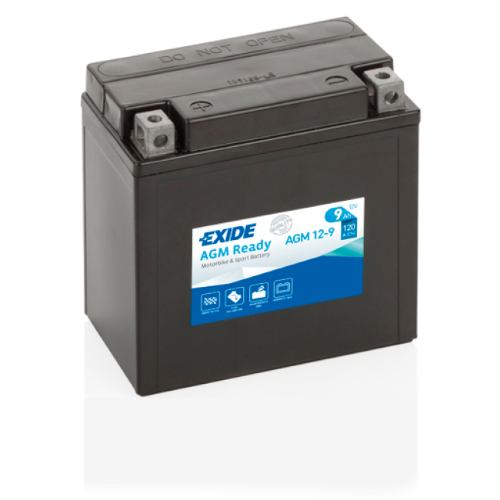 EXIDE - AGM12-9 - Factory Sealed Motorcycle Battery -12V 9Ah