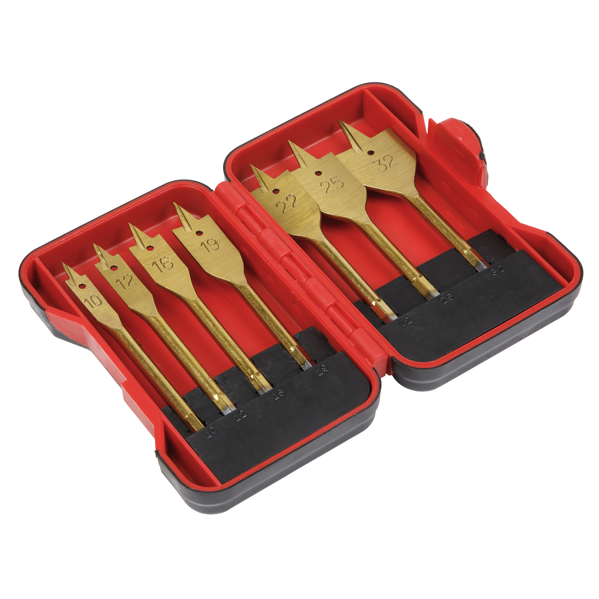 Sealey AK3707FW Flat Wood Drill Bit Set 7pc 1/4
