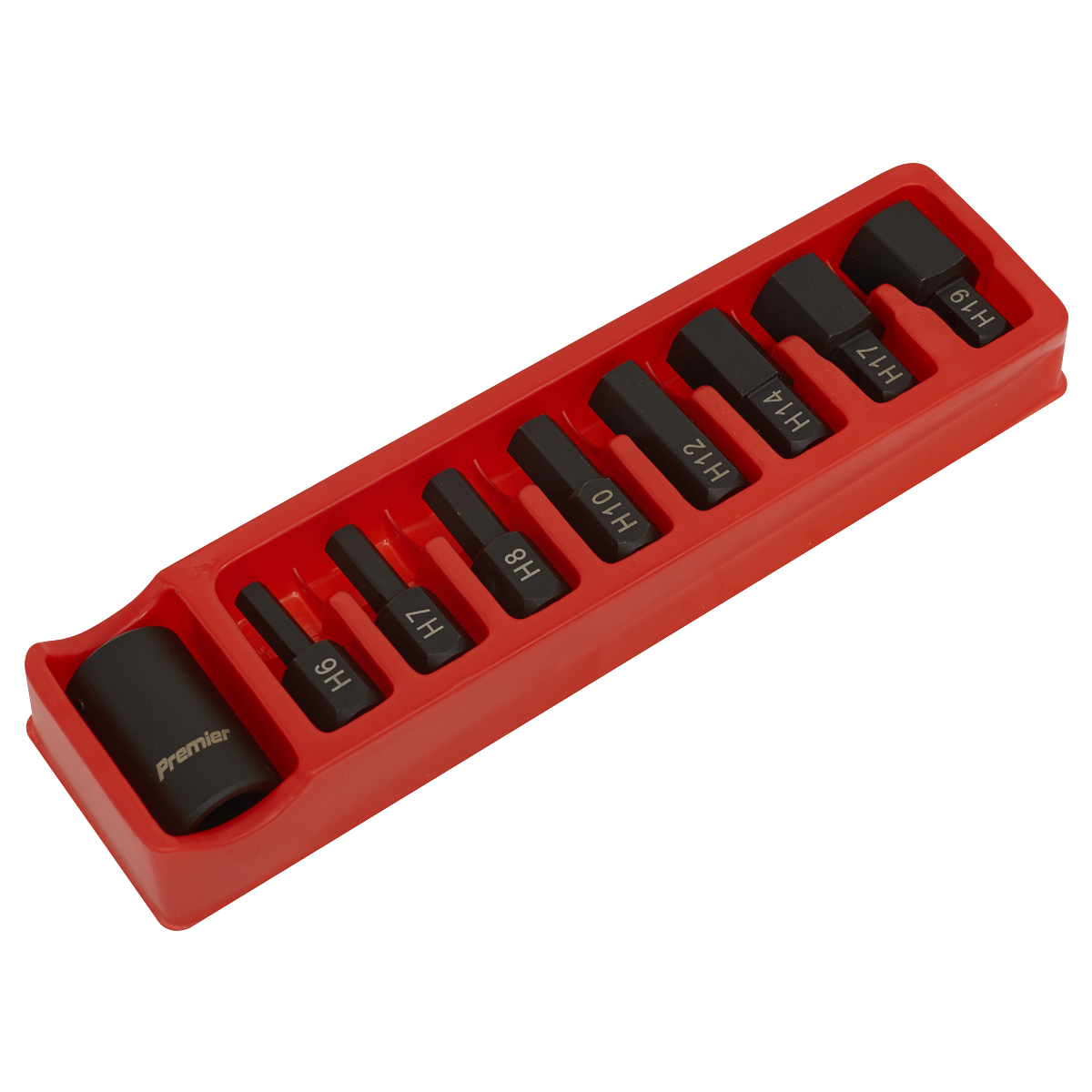 Sealey AK5609 Impact Hex Bit & Holder Set 9pc 1/2