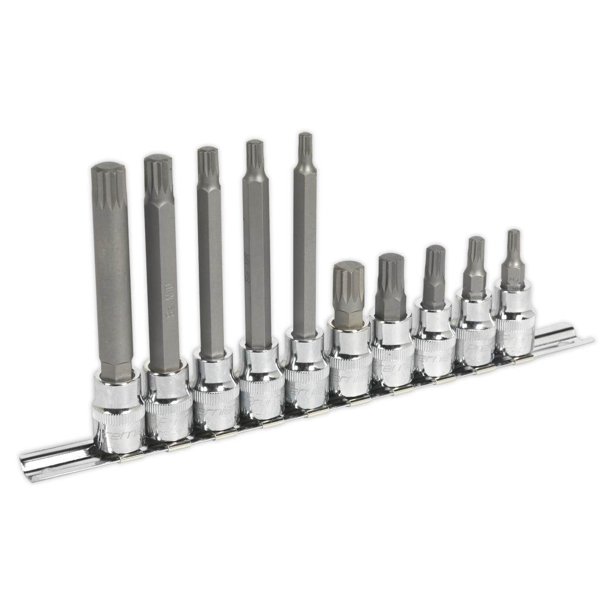 Sealey Spline Socket Bit Set 10pc 3/8