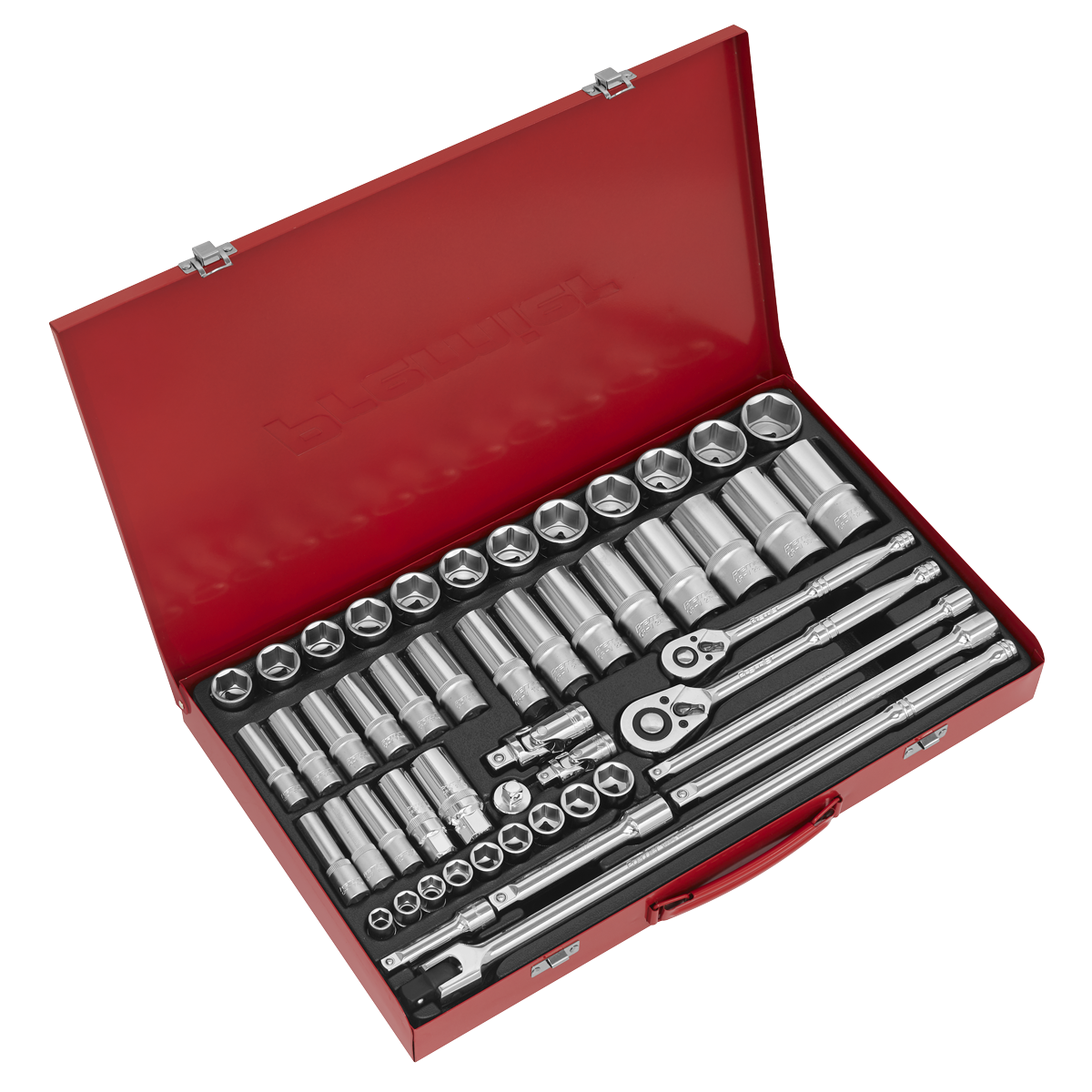 Sealey AK6942 Socket Set 50pc 3/8" & 1/2"Sq Drive 6pt WallDrive - Metric