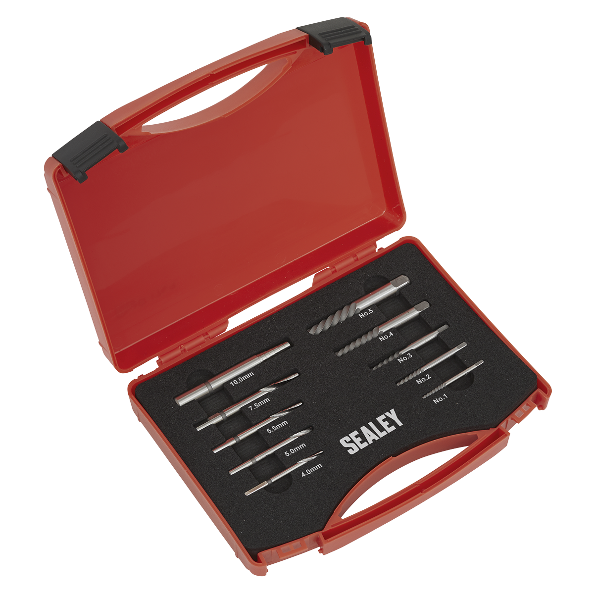 Sealey AK8187 Step Drill Screw/Bolt Extractor Set 10pc