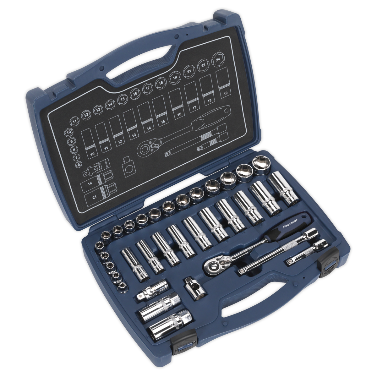 Sealey AK8991 Socket Set 34pc 3/8