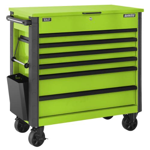 Sealey AP366HV Tool Trolley 6 Drawer - Green