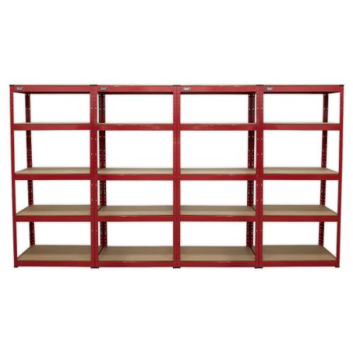Sealey AP6150COMBO Racking Unit with 5 Shelves 150kg Capacity Per Level - Set of 4