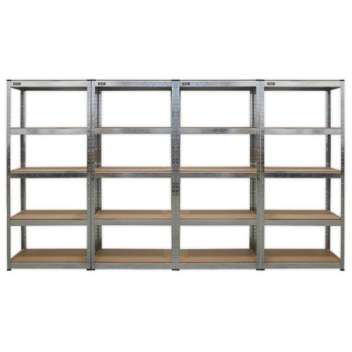 Sealey AP6150GSCOMBO Racking Unit 5 Shelf 150kg Capacity Per Level - Set of 4