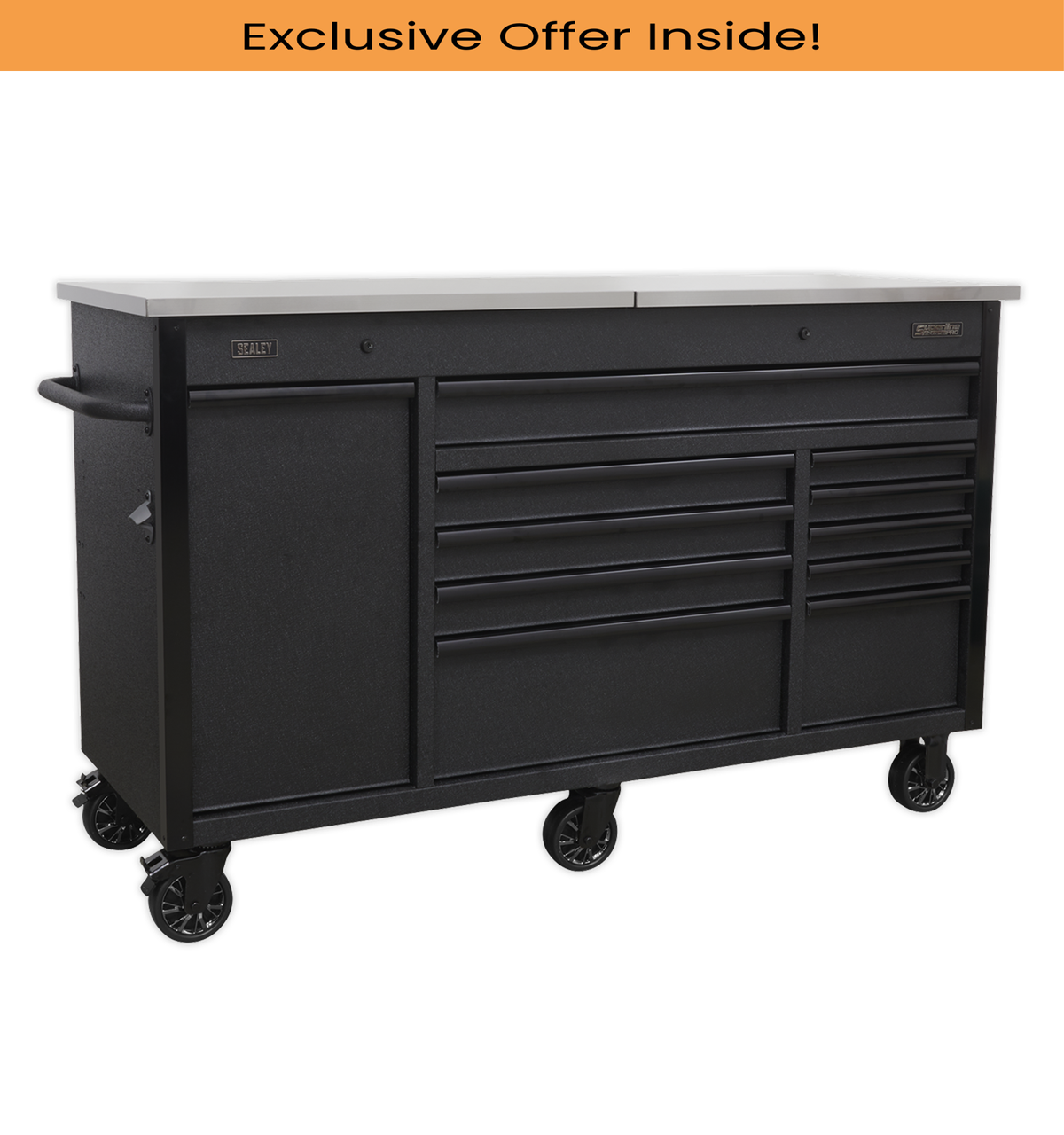 Sealey AP6310BE Mobile Tool Cabinet 1600mm with Power Tool Charging Drawer