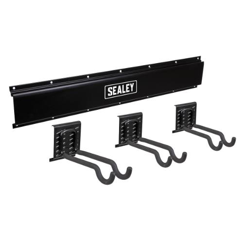 Sealey APHKIT11 Wall Mounting Storage Rail with Sports Equipment Hooks