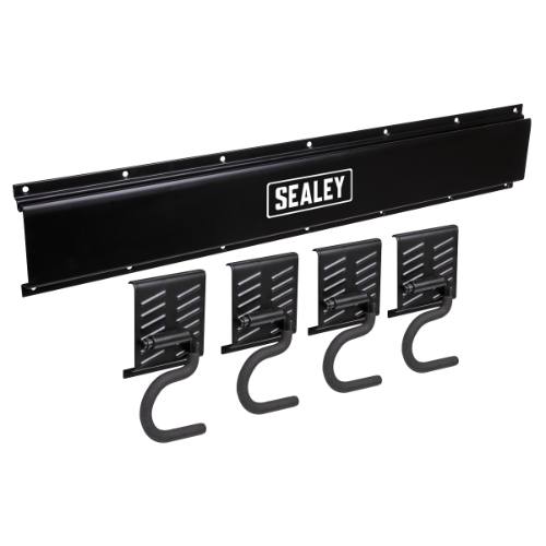 Sealey APHKIT5 Wall Mounting Storage Rail with 4 Hooks