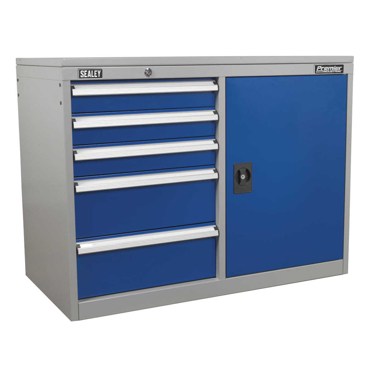 Sealey API1103B API1103B Industrial Cabinet/Workstation 5 Drawer & 1 Shelf Locker