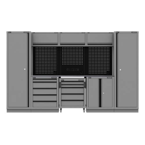 Sealey APMSBESTACK01SS Superline PRO Black Edition Storage System with Stainless Worktop 3.24m