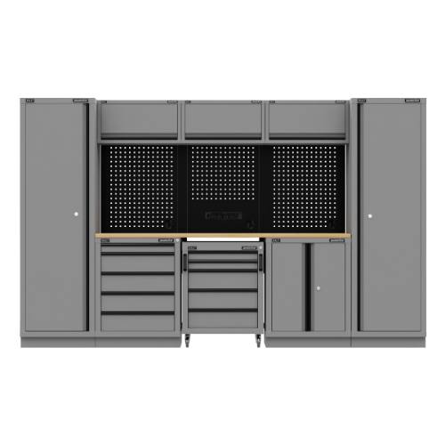 Sealey APMSBESTACK01W Superline PRO Black Edition Storage System with Rubber Wood Worktop 3.24m