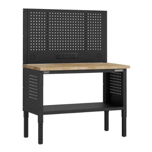 Sealey APMWB50COMBOW Superline PRO Modular Workbench with Pegboard Back Panel Wooden Worktop 1265mm