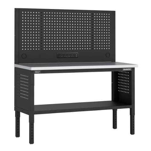 Sealey APMWB60COMBOSS Superline PRO Modular Workbench with Pegboard Back Panel Stainless Steel Worktop 1525mm
