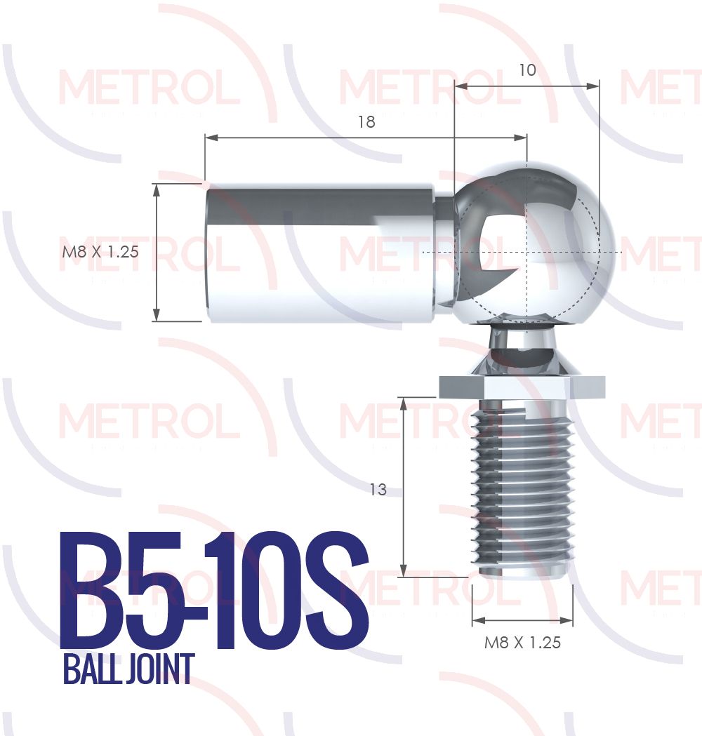 B5-10S Ball Joint End Fittings with 8mm Thread