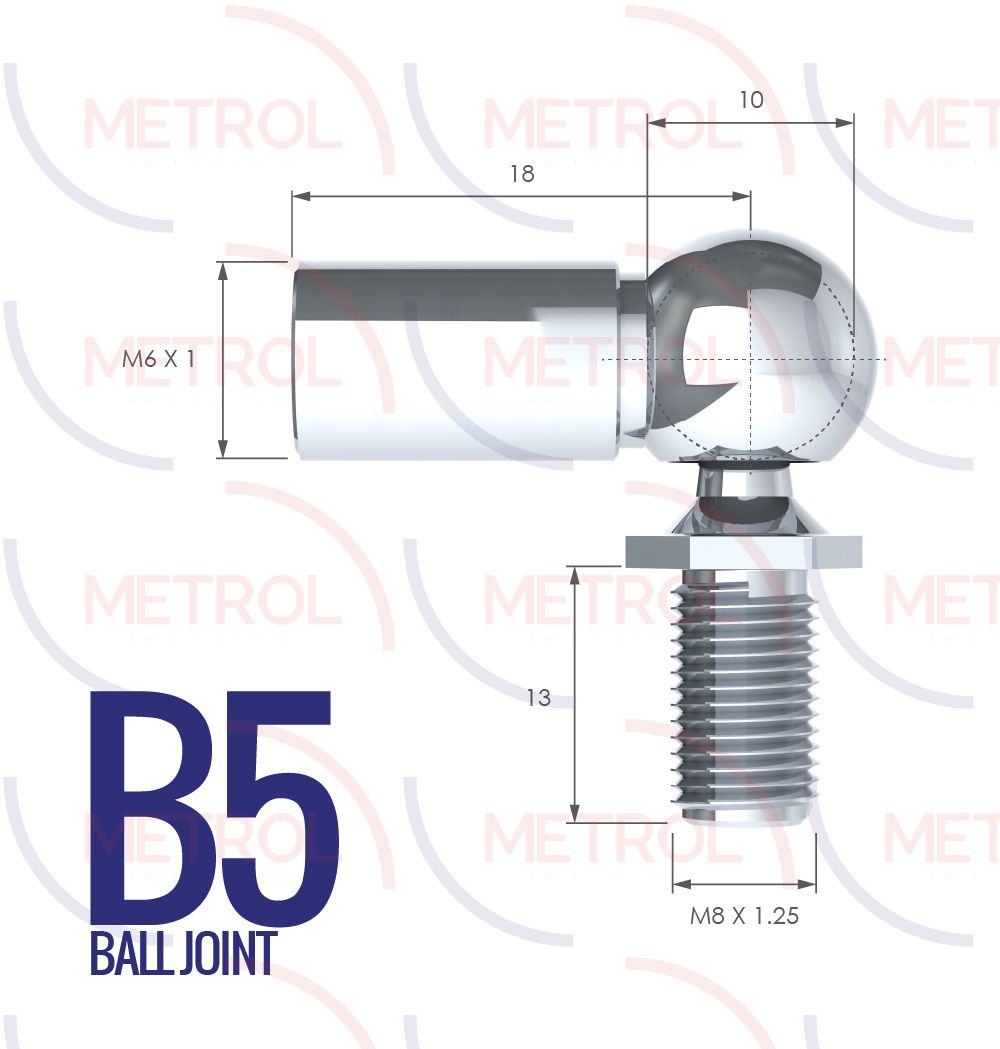 B5 Ball Joint End Fittings with 6mm Thread