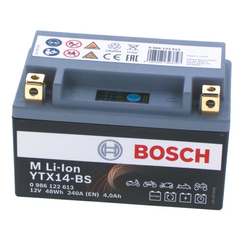BLTX14-BS Li-Ion Motorcycle Battery 12V 4Ah - 0986122613, 1 Year Warranty