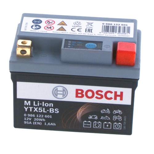BLTX5L-BS Li-Ion Motorcycle Battery 12V 1.6Ah - 0986122601, 1 Year Warranty