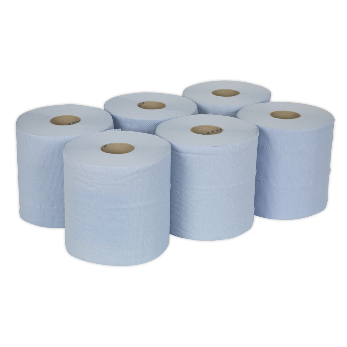 Sealey BLU150 Paper Roll Blue 2-Ply Embossed 150m Pack of 6