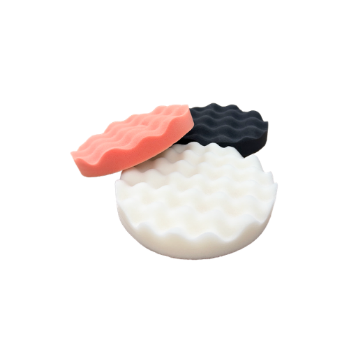 Abracs 78mm Corrugated Hook & Loop Sponge Pad - White Compounding - Pack of 1, BSA07801