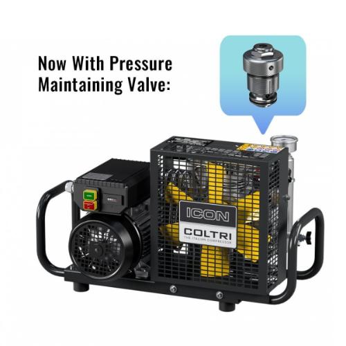 FPS, ICON LSE 100 EM 300 Bar Compressor, 2.0kW, 300 Bar (13AMP), With Pressure Maintaining Valve - MCH6/EM, C-SC100120/N/UK/300/PV
