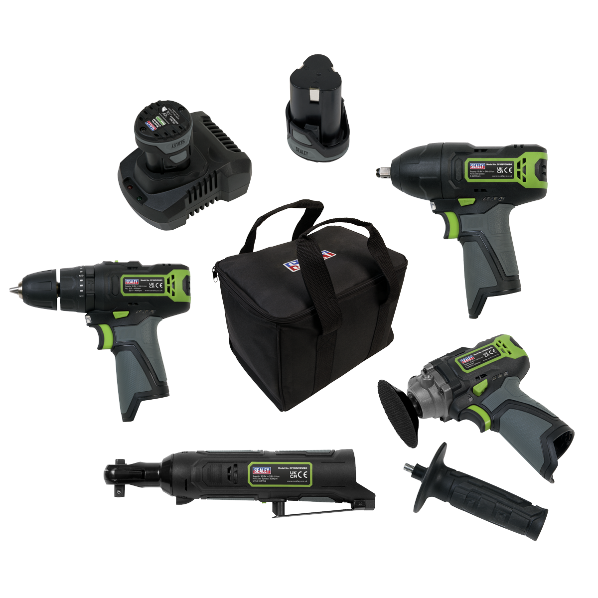 Sealey 4 x 10.8V SV10.8 Series Cordless Combo Kit - 2 Batteries