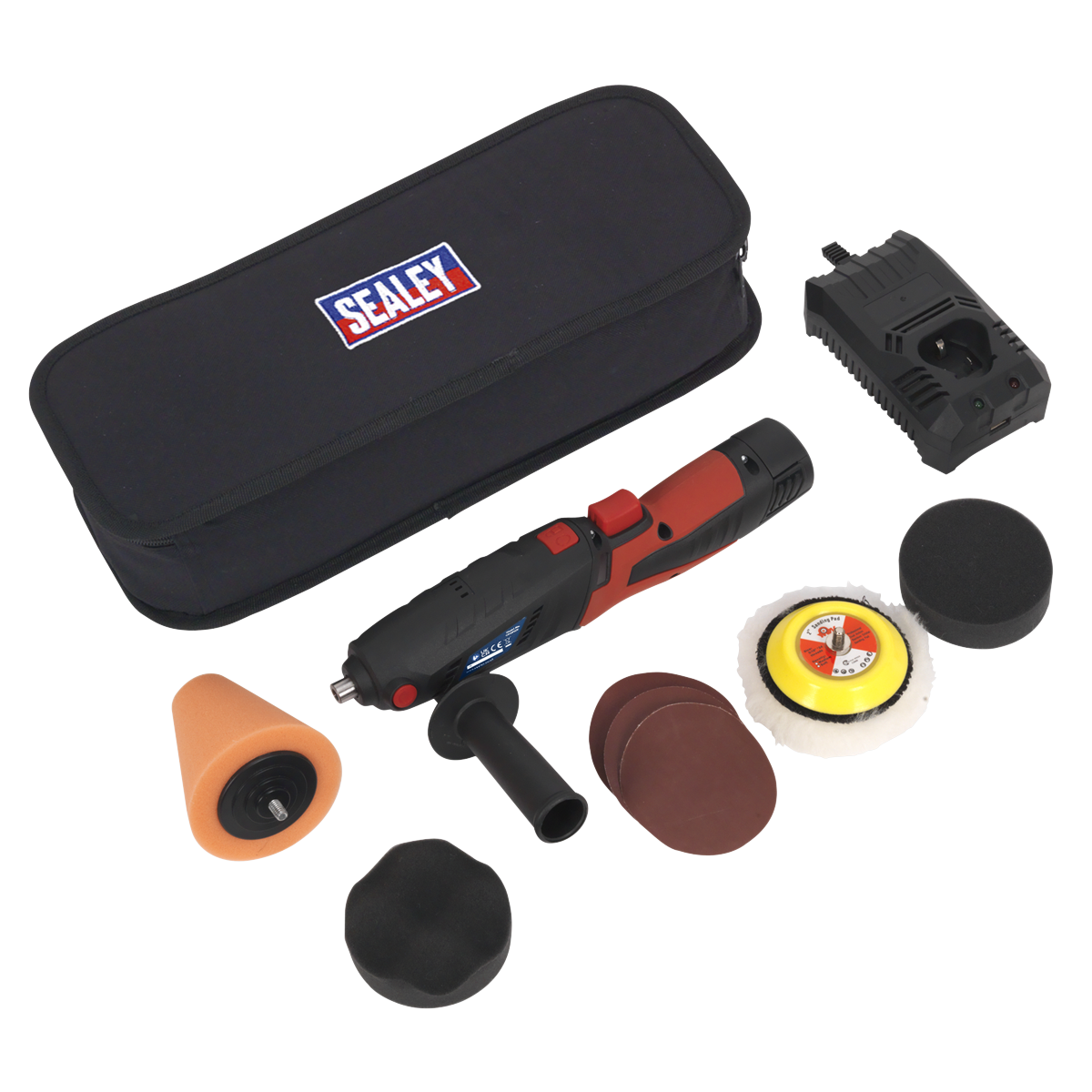 Sealey Cordless Mini Sander/Polisher Kit Ø75mm 12V Lithium-ion