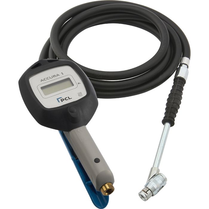 PCL DAC1A06 ACCURA 1 Tyre Inflator 0-174 psi, 2.7m Hose Twin Clip-on Connector