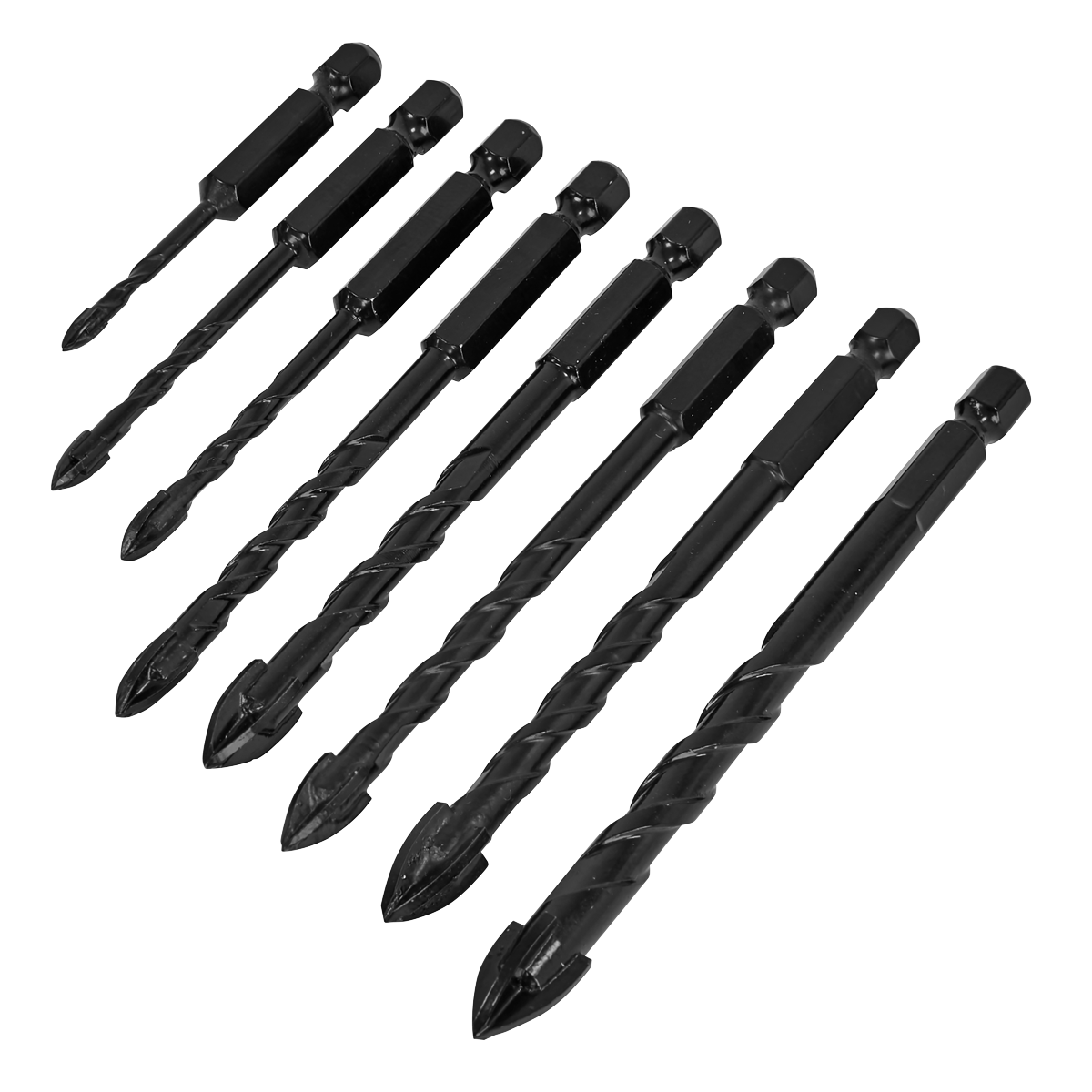 Sealey DBGC1 Tile & Glass Drill Bit Set 8pc Ø3-10mm