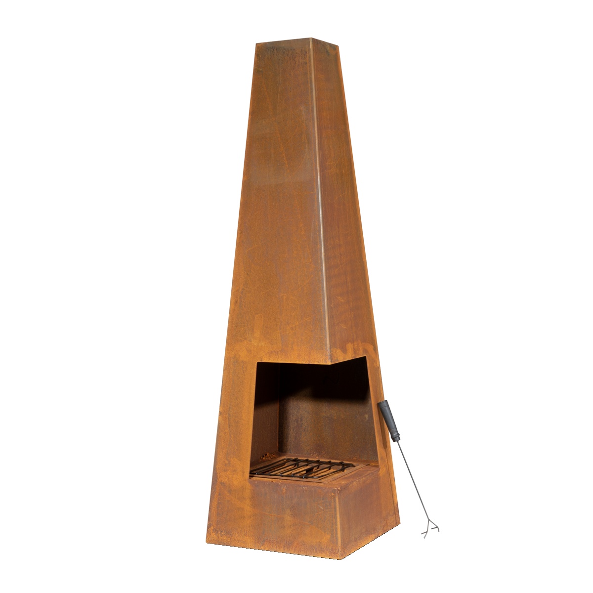 Dellonda DG106 Chiminea, Wood Burner, Heater for Outdoors W45cm x H150cm, Corten Steel
