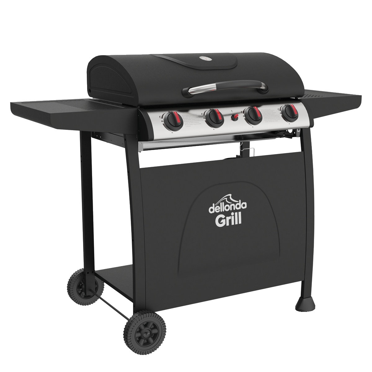 Dellonda DG15 4 Burner Gas BBQ Grill with Piezo Ignition & Thermometer