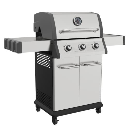 Dellonda DG16 3 Burner Deluxe Gas BBQ Grill with Piezo Ignition & Thermometer - Stainless Steel